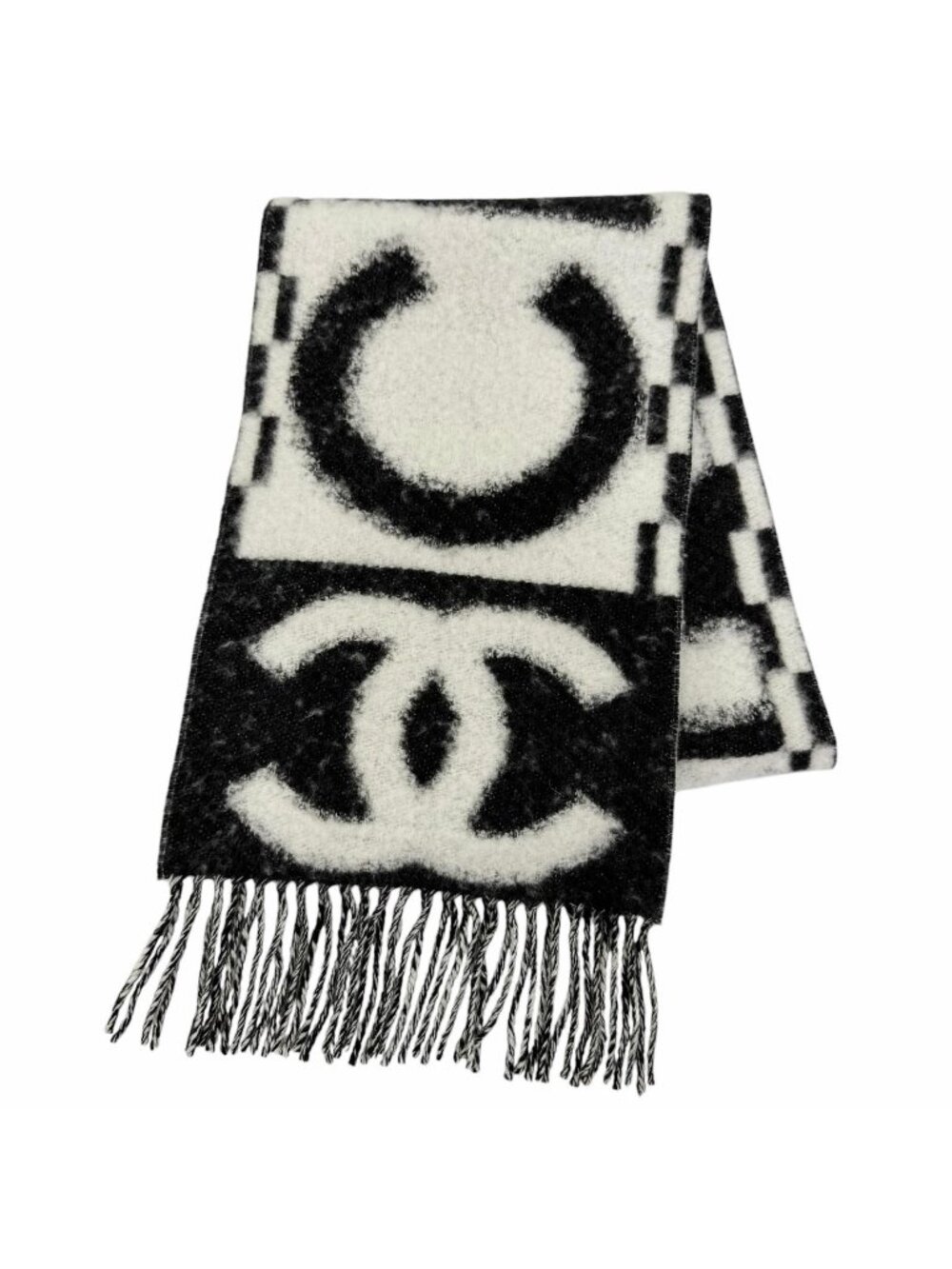 Chanel Cashmere Silk Blend CC Logo Scarf